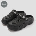 Men's khaki outdoor summer slippers showing hollow out breathable design with EVA sole