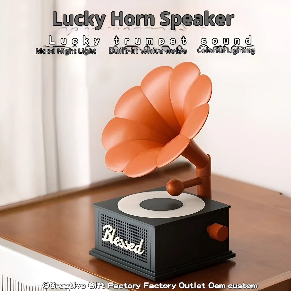 Atmosphere retro Bluetooth speaker in black red finish, compact size 36x120x200mm
