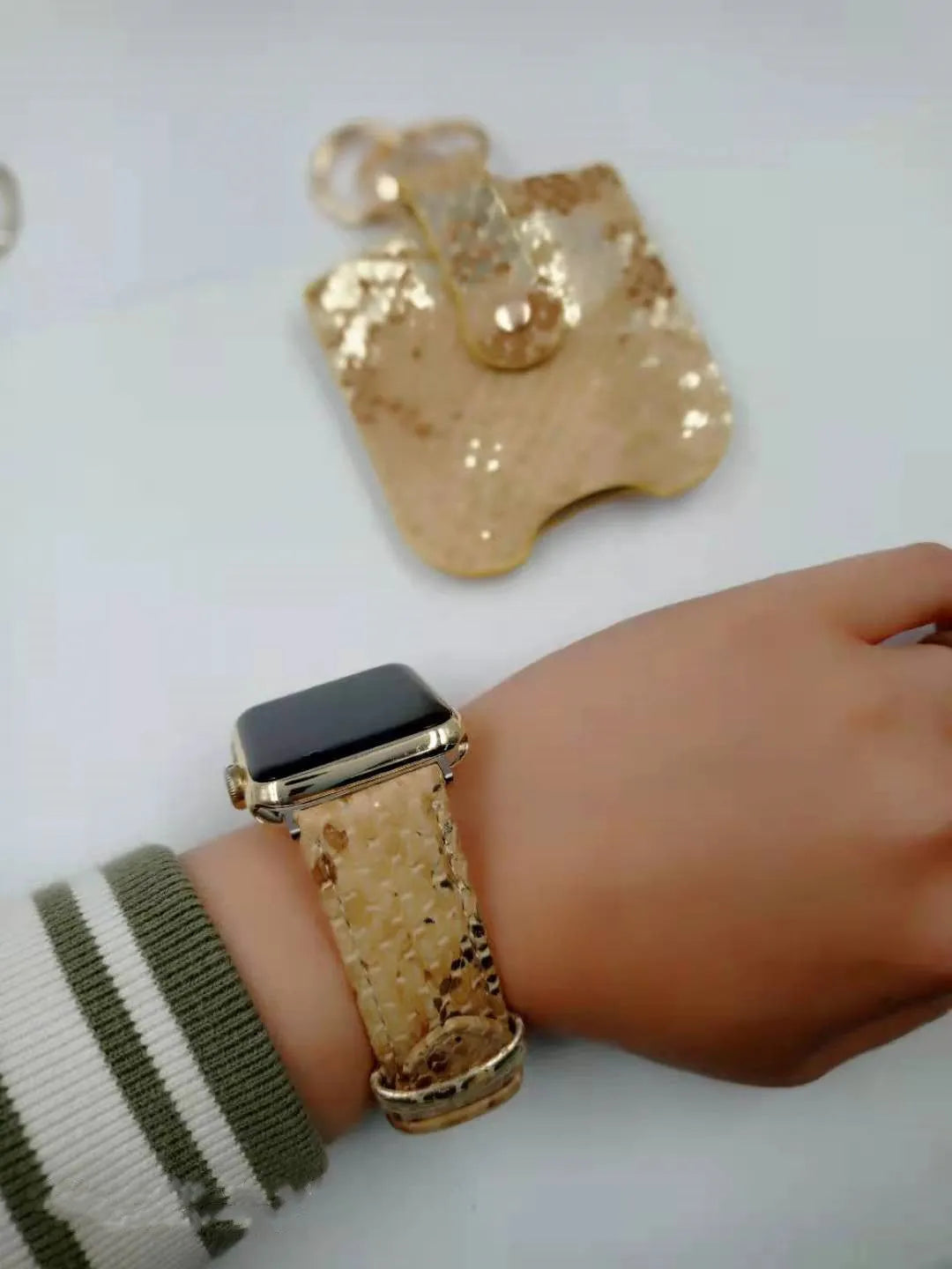 PU leopard print watch strap for Apple Watch 38mm and 42mm in a colour variant