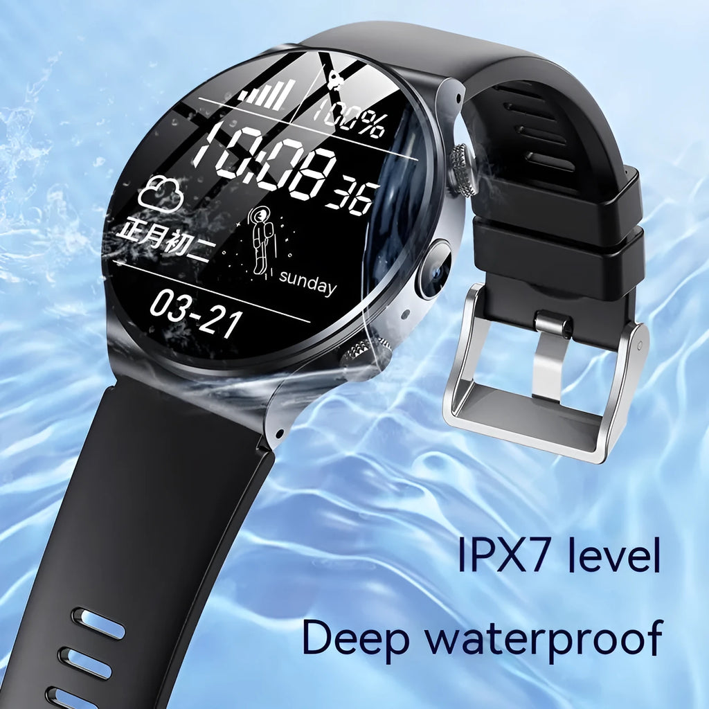 Smart watch with 1.28-inch screen showing time display, black colour variant on wrist