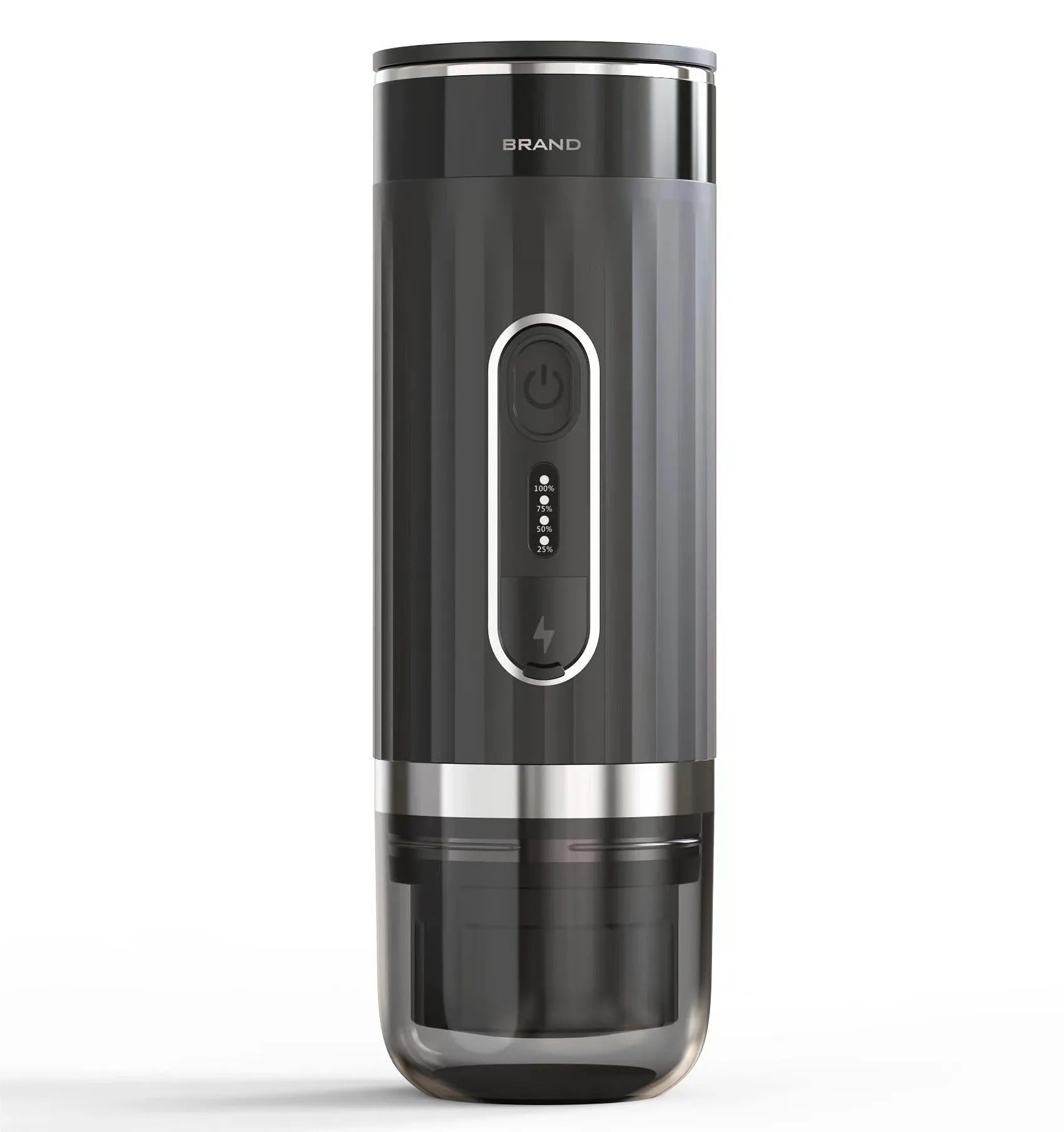 Black portable K-Cup coffee machine for vehicle use and outdoor camping