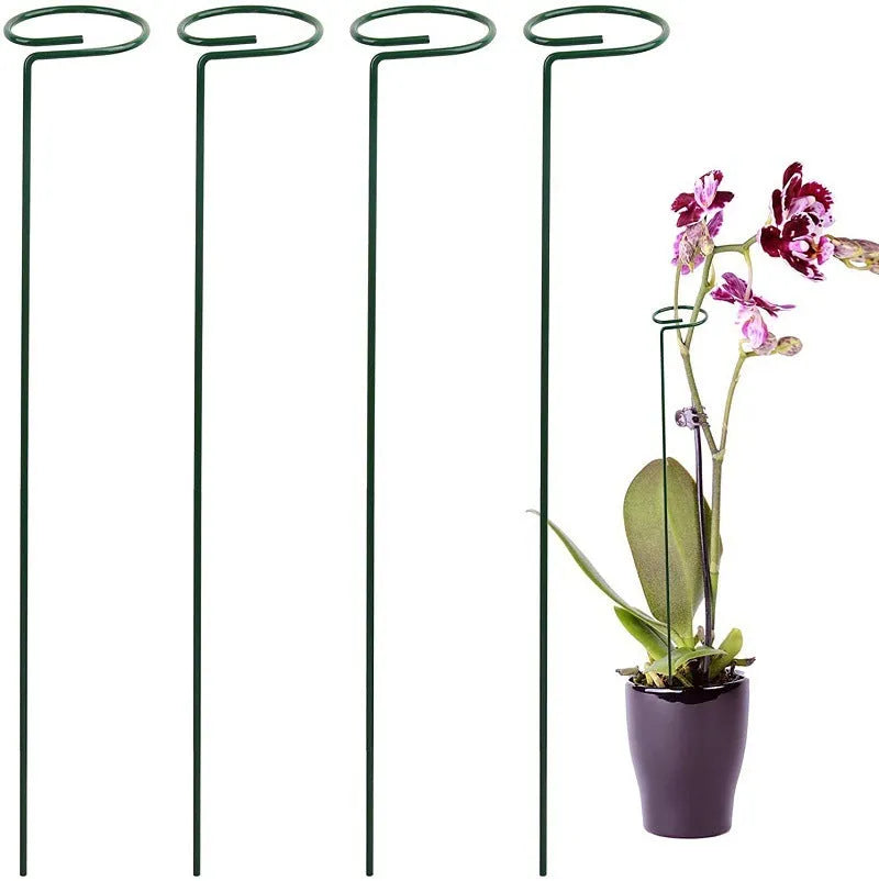 Round metal garden plant bracket for climbing flowers, 20-90cm sizes, iron support