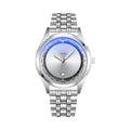 Business men's watch stainless steel luminous waterproof sports wristwatch with calendar window black blue silver
