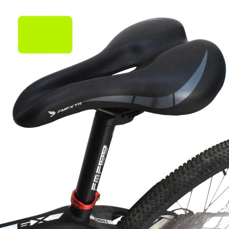 Hollow foam bicycle saddle cushion in 3147 colour on a double rail seat post.