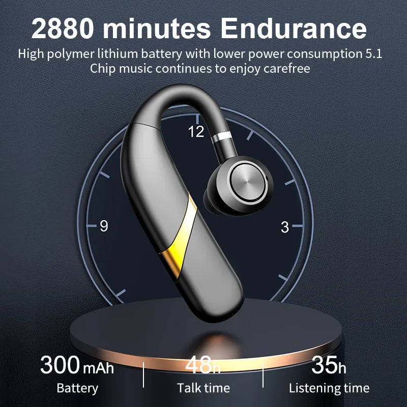 X9 hanging ear single ear Bluetooth headset in black with charging compartment