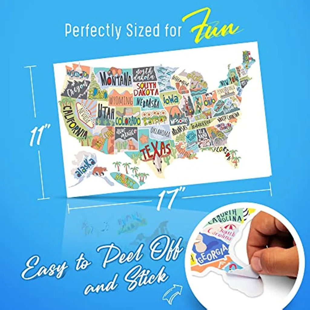 Travel-themed car sticker set with world map design and lettering options for vehicle decoration