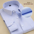 Men's slim fit cotton business shirt in solid colour with long sleeves and regular cut
