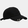 Men's denim peaked cap dome crown adjustable sunshade hat black white light blue jeans street hip hop style