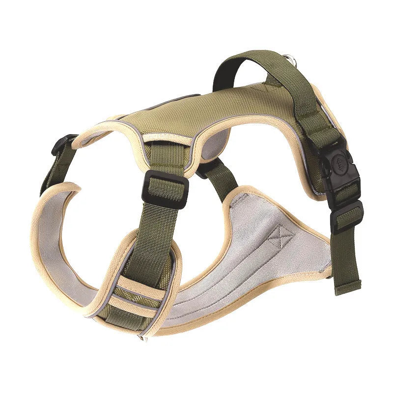 Pet Dog Harness Chest Strap Hand Holding Rope Oxford Cloth Adjustable for 4kg-24kg Dogs Army Green Sky Blue Black Red S M L XL Sizes
