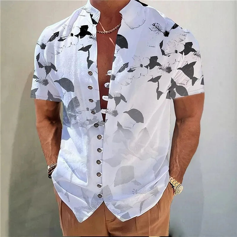 Youth short-sleeve cardigan with geometric 3D floral print in solid colour options