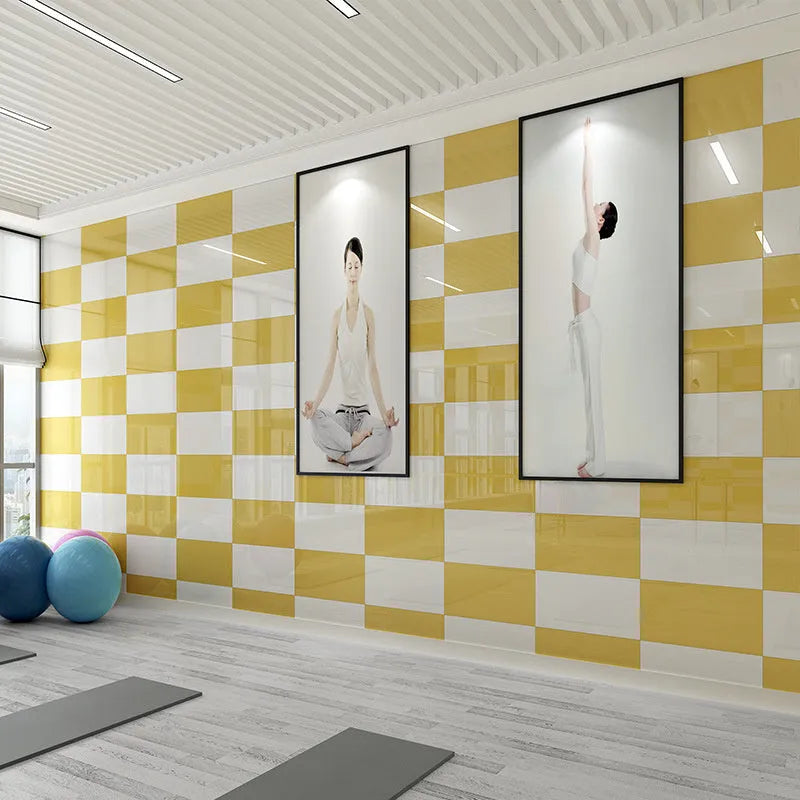 Wear-resistant marble self-adhesive floor sticker in solid colour, 30cm x 30cm PVC, modern style