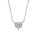 Women's silver colour heart pendant necklace on copper base with simple chain