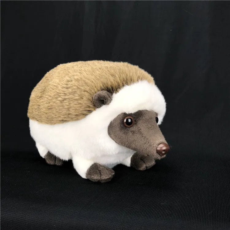 Brown simulation animal plush hedgehog toy, 24cm height, PP cotton filling