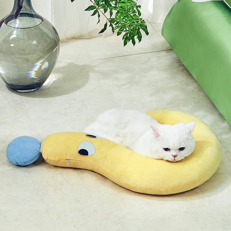 Rectangular blue pet pillow cushion for cats and dogs measuring 62cm by 39cm