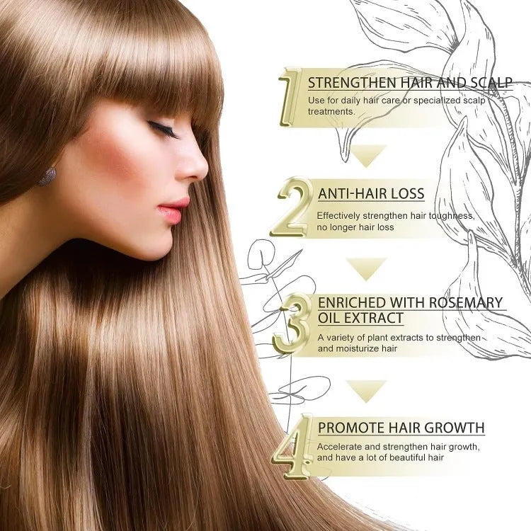 60ml bottle of yellow rosemary essential oil for hair care and scalp treatment