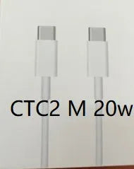 White British 20W USB-C PD fast charger with multiple cable length options including 1m, 1.5m, and 2m