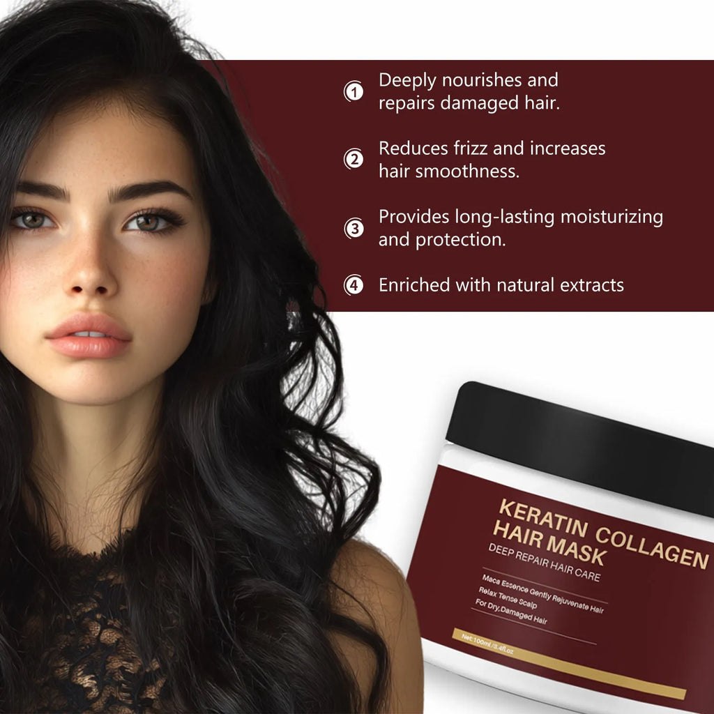 100ml collagen hair mask for moisturising and repairing treatment
