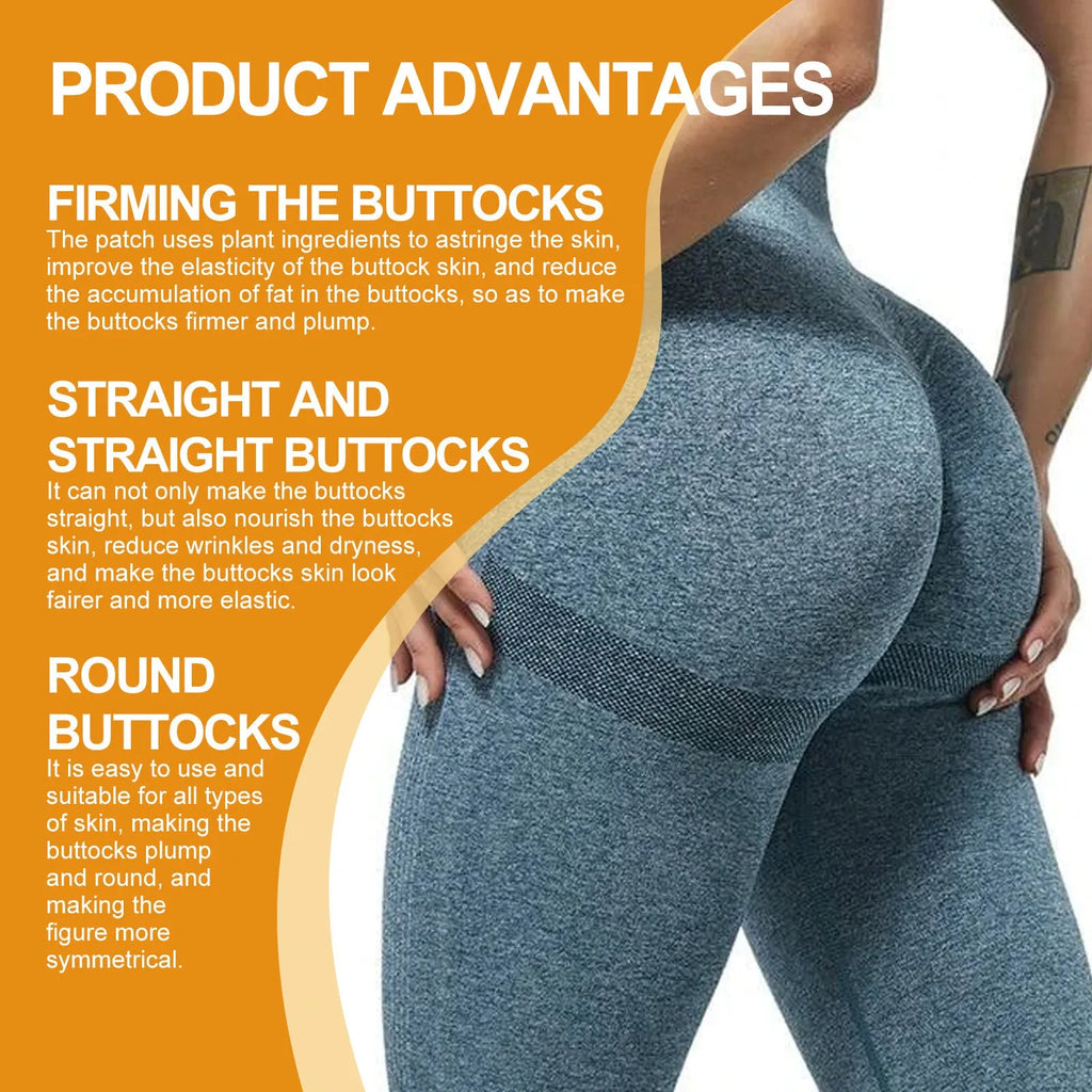 Collagen hip lifting massage pad with ingredients pueraria root, guarana, vitamin E, hyaluronic acid, oligopeptide-1, and shea butter
