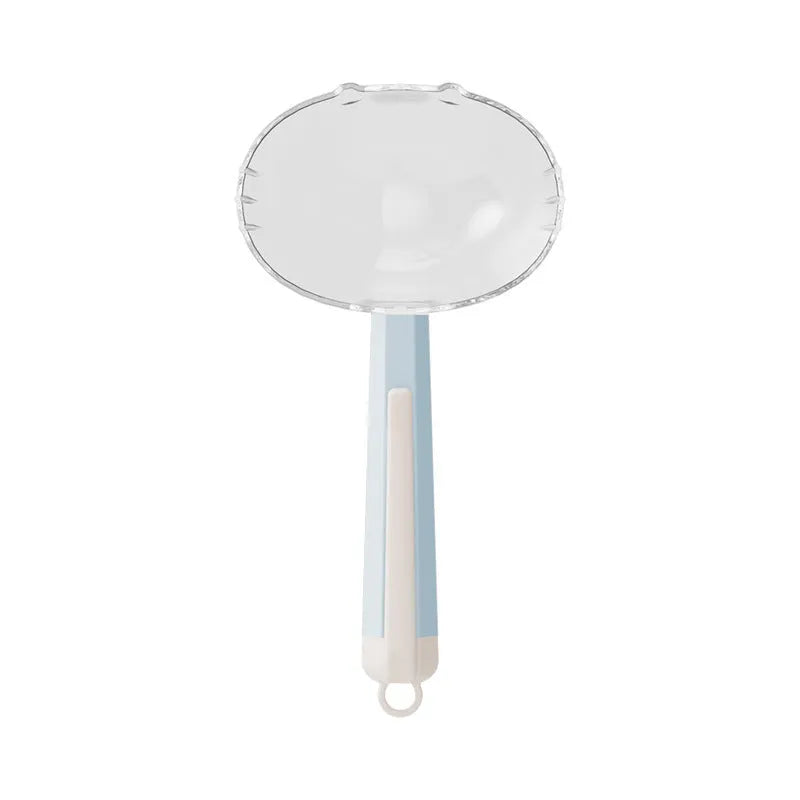 Pet food spoon with clip in blue colour for hygienic feeding of dogs and cats