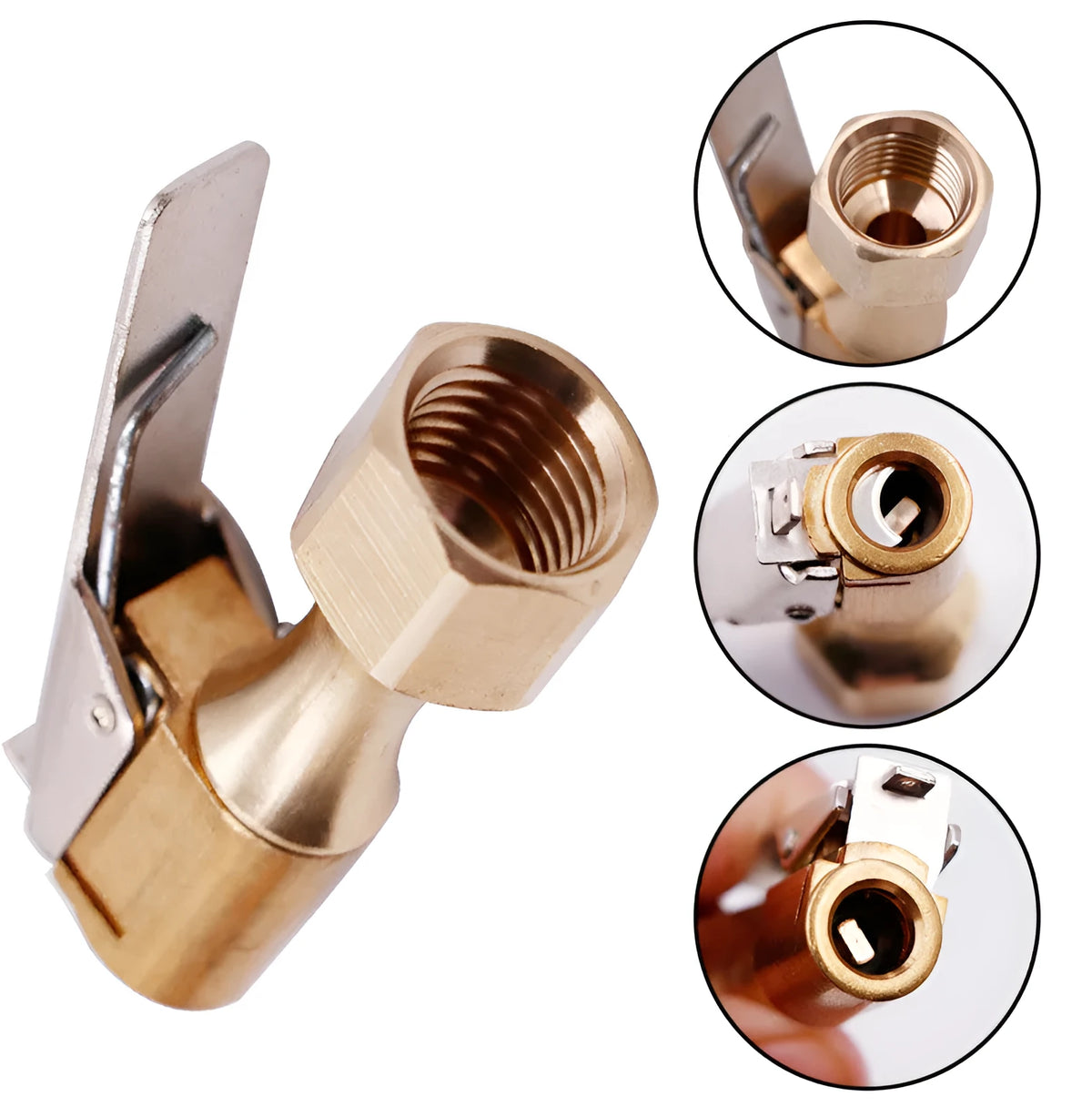 Steel internal thread air nozzle adapter for vehicle air pump conversion, Pagoda 0.6 style