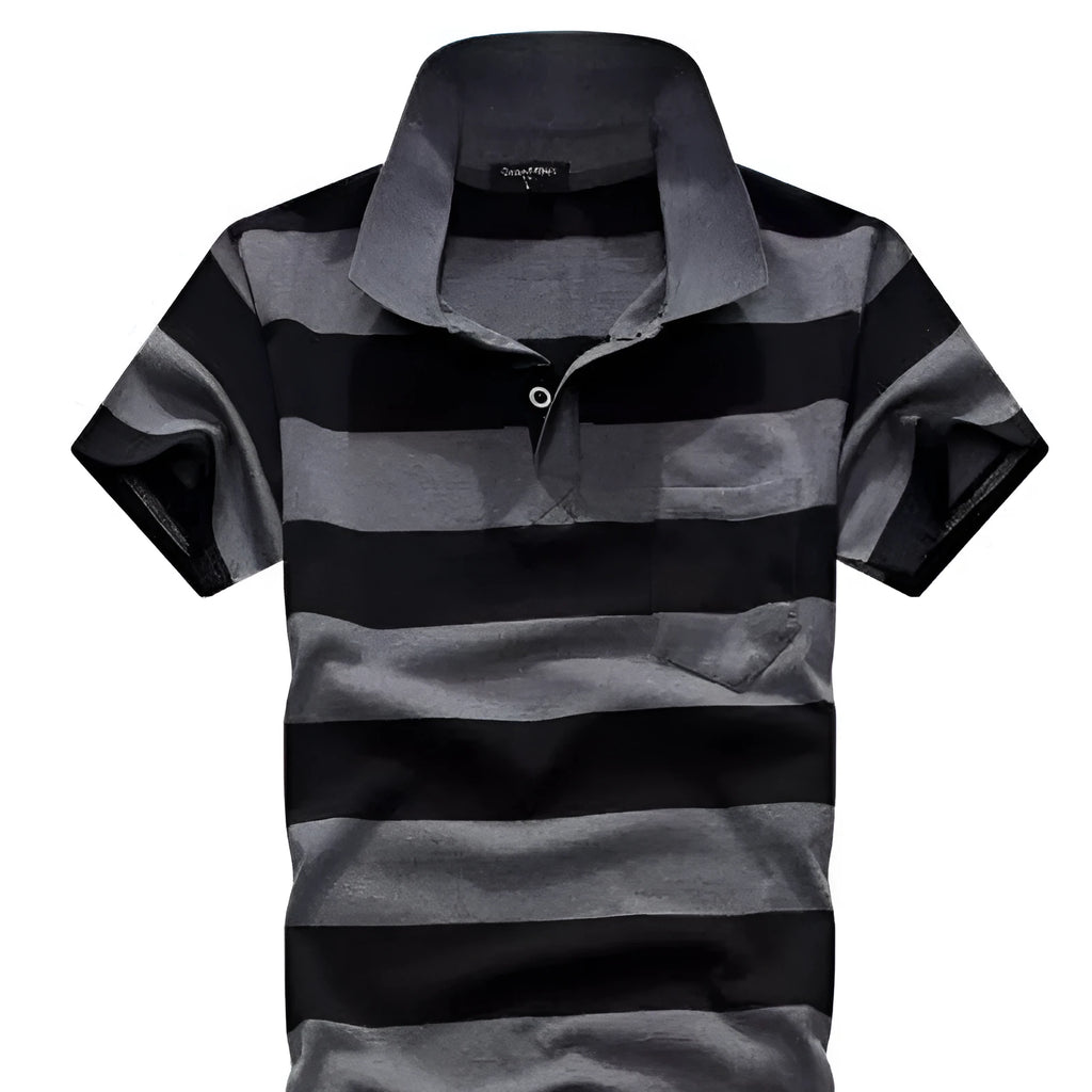 Men's striped short sleeve t-shirt with real pocket, loose fit, in sizes L XL XXL, summer casual top