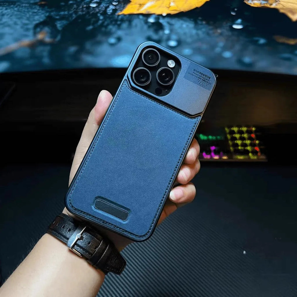 Aluminium alloy magnetic suction anti-drop protective case for iPhone in grey colour