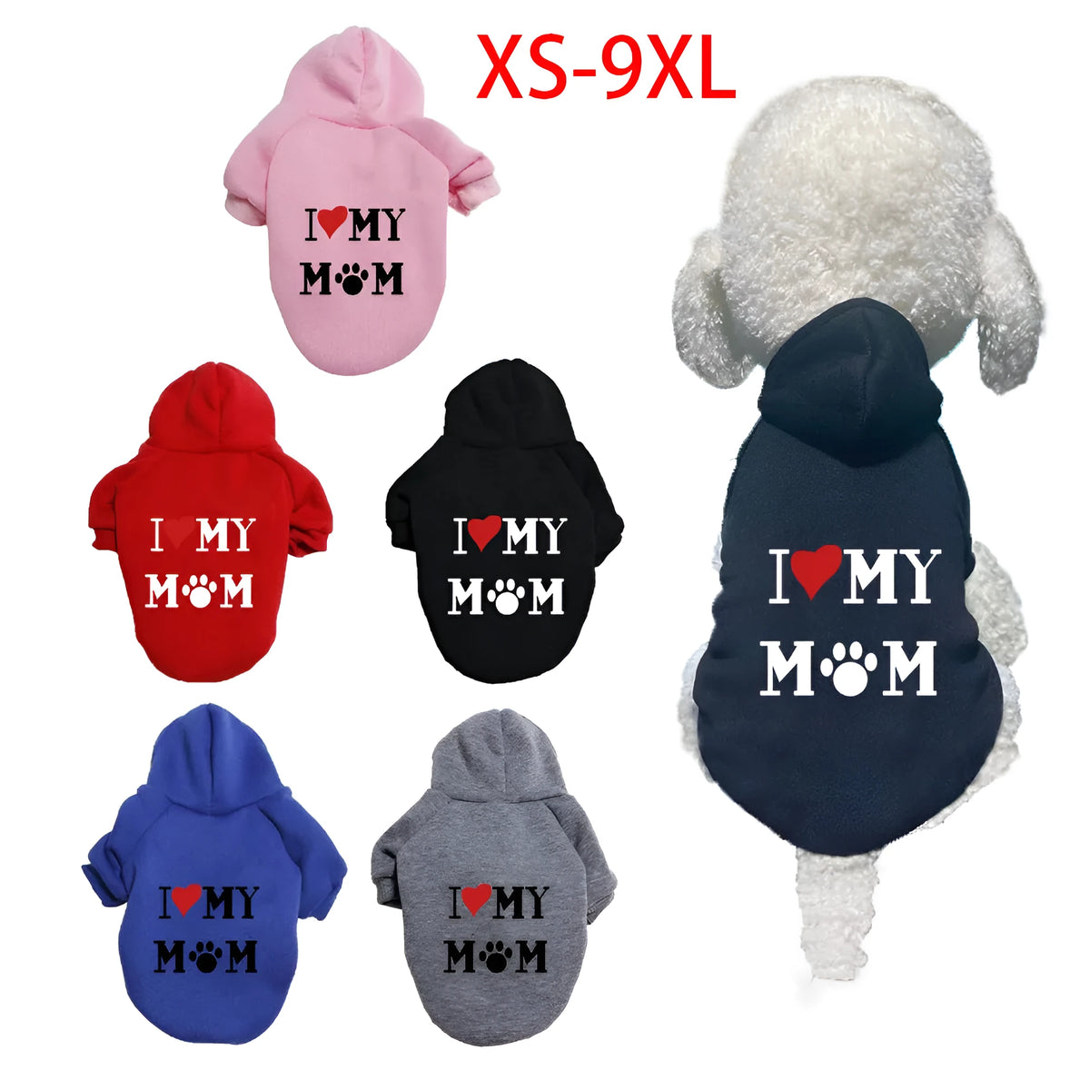 Polyester pet sweater for dogs in multiple colours and sizes XS to 9XL