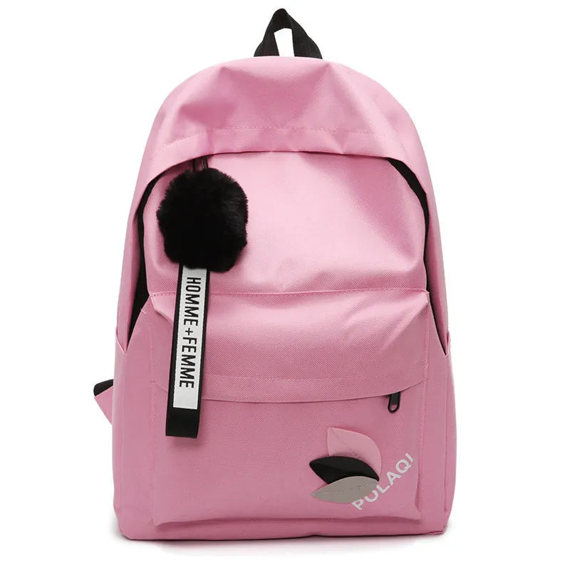 Green canvas college schoolbag with casual styling and anti-theft features