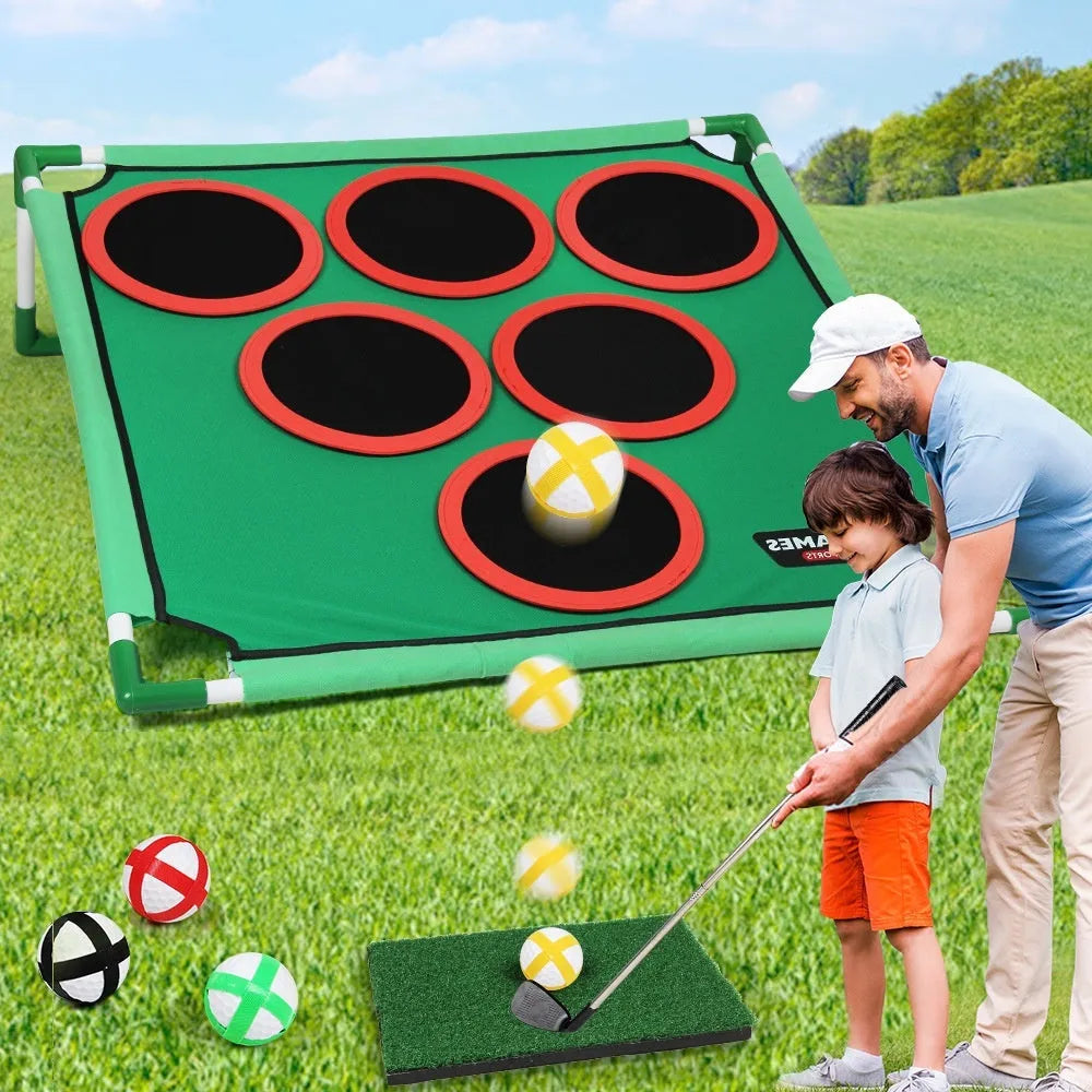 Children's Velcro golf suit toy set with plastic flannel target and frame, suitable for ages 3 and up