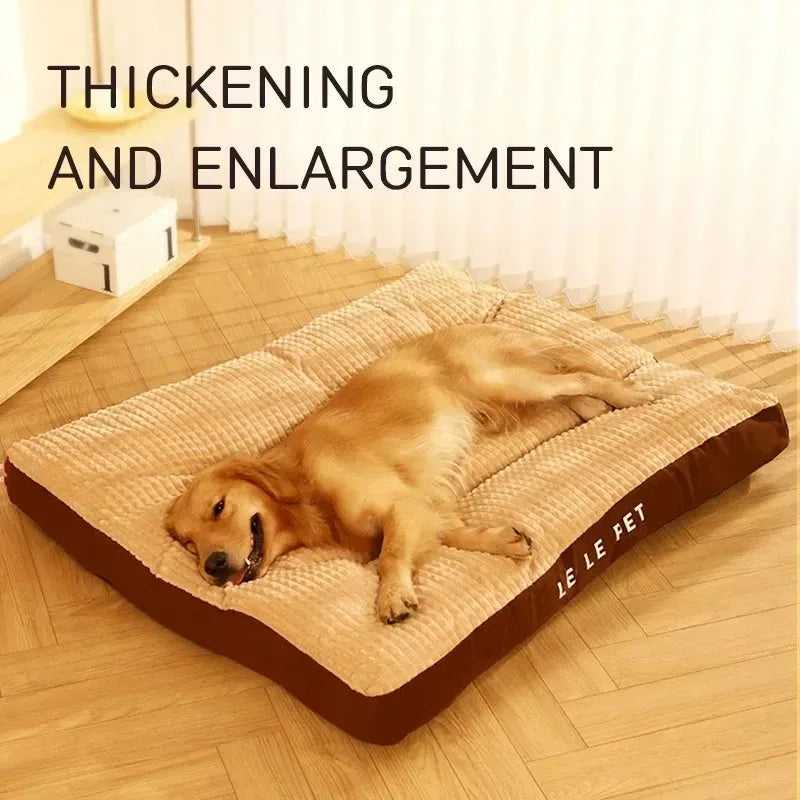 Soft fleece dog bed with a detachable blanket in green, shown in an XL size.