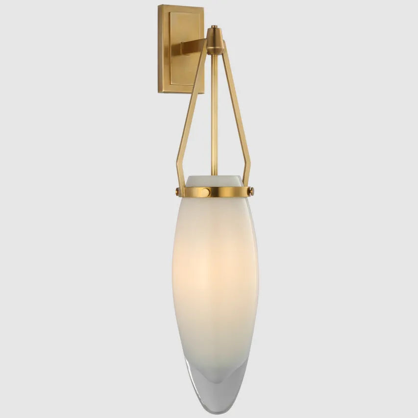 American light luxury copper glass wall lamp with bronze finish, 12.70cm width, oval backplate