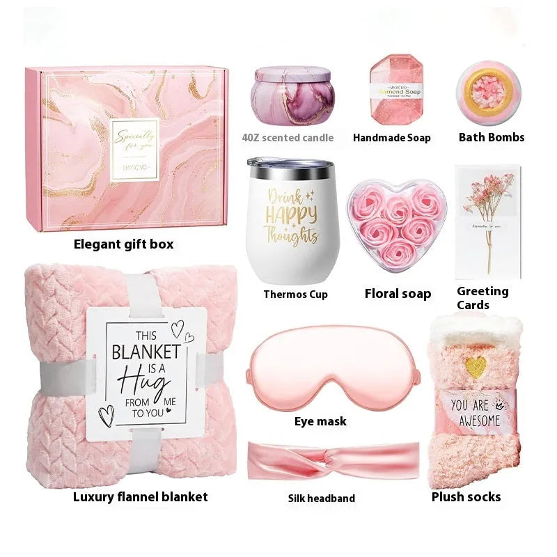 Aromatherapy candle bath gift set in modern simplicity style with plastic packaging