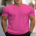 Men's loose-fit round neck short sleeve printed t-shirt in bird eye cloth fabric