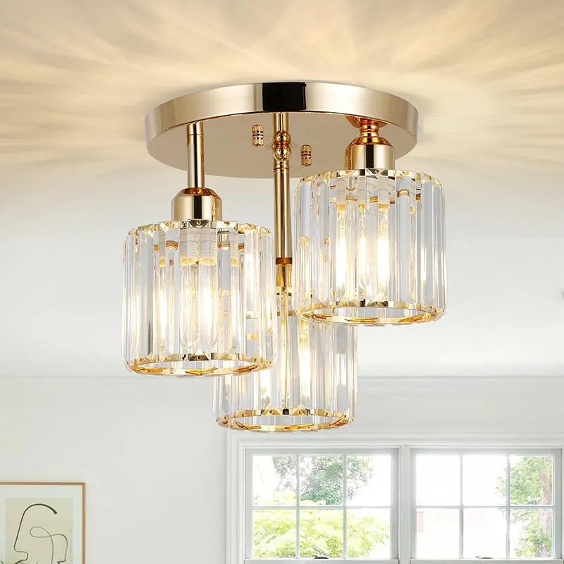 Crystal ceiling light in black modern style with E27 E26 220V fitting for corridor and entrance
