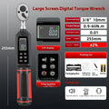 Electronic digital display torque wrench with LCD screen and chrome-vanadium steel construction