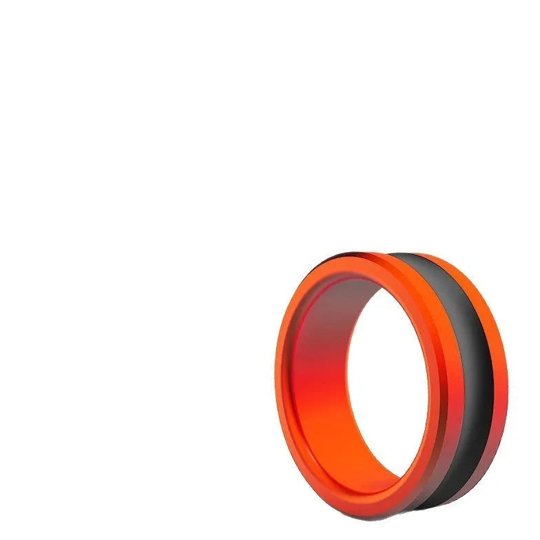 Orange and silver alloy fishing hand guard pull loop tool with non-slip grip