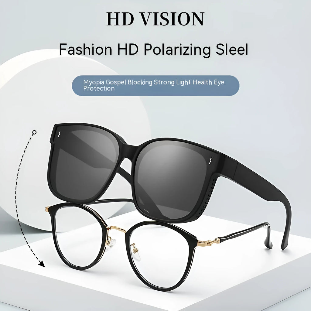 Summer driving polarised sunglasses with dual-use anti-glare mirror in sand black PC frame