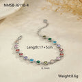 Women's geometric stainless steel bracelet with gold or silver electroplating showing heart, circle, and square shape options