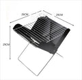 Portable black metal barbecue grill measuring 29x26x29cm for outdoor camping and picnic use