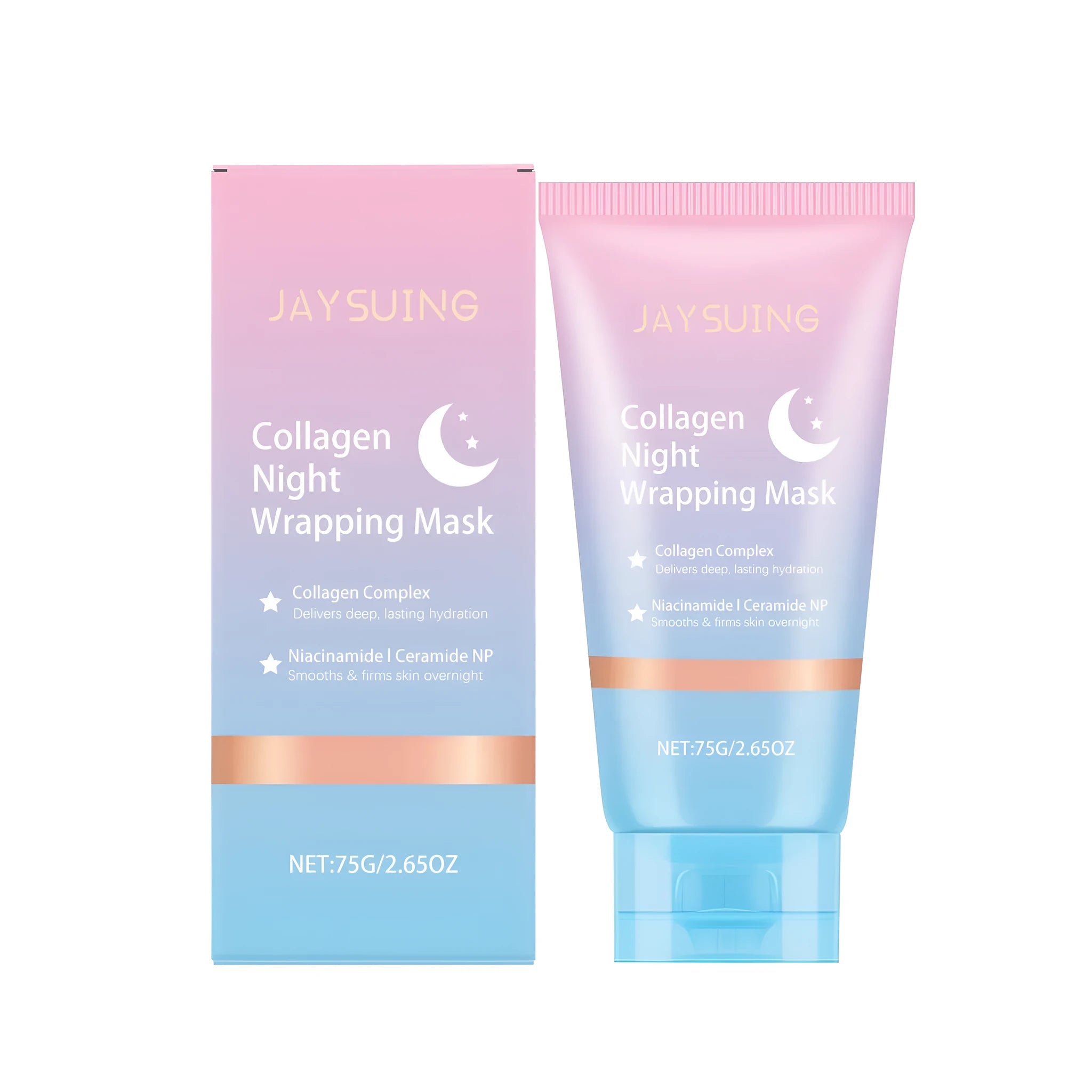 Collagen Night Wrapping Mask set with 75g container and application brush
