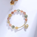 Women's cartoon crystal bracelet with colourful hair crystal shell and red sealant flower shell design