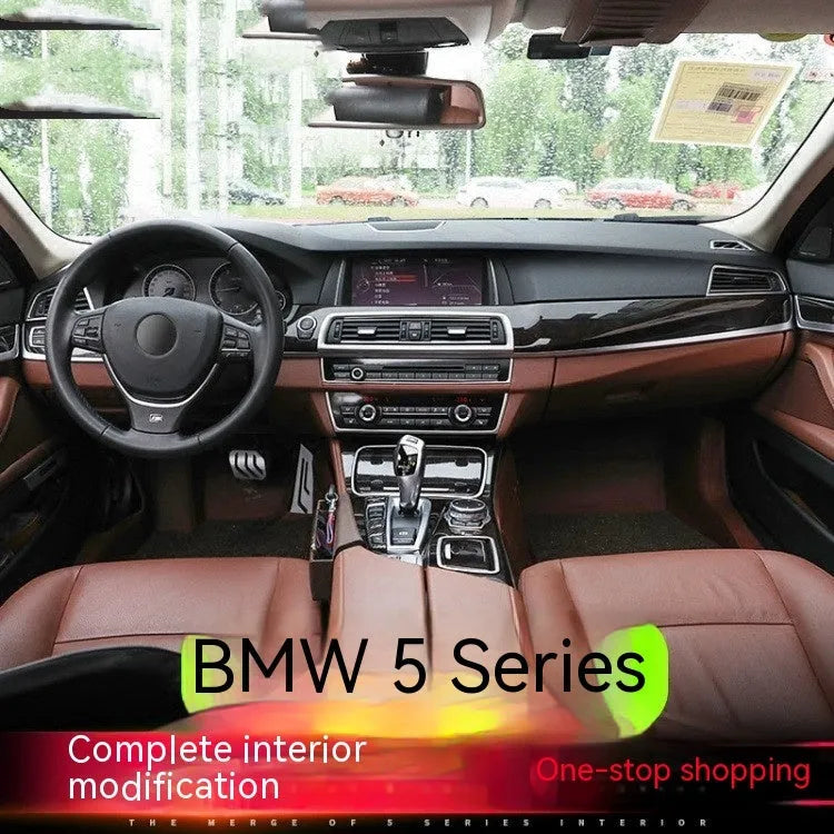 Four ABS stainless steel decorative frame bars for BMW 5 Series F10/F11 interior door handles.