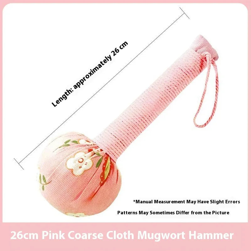 Argy wormwood handheld massage hammer in green colour showing 26cm length measurement