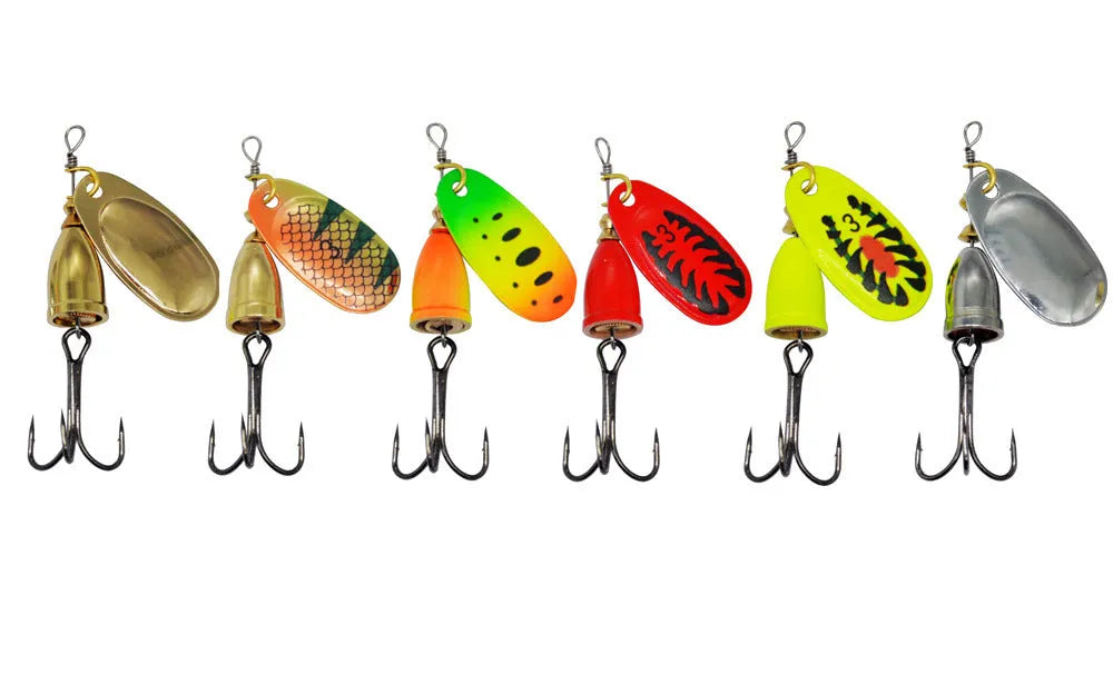Composite rotating sequins copper bell metal fishing lure in seven colour options