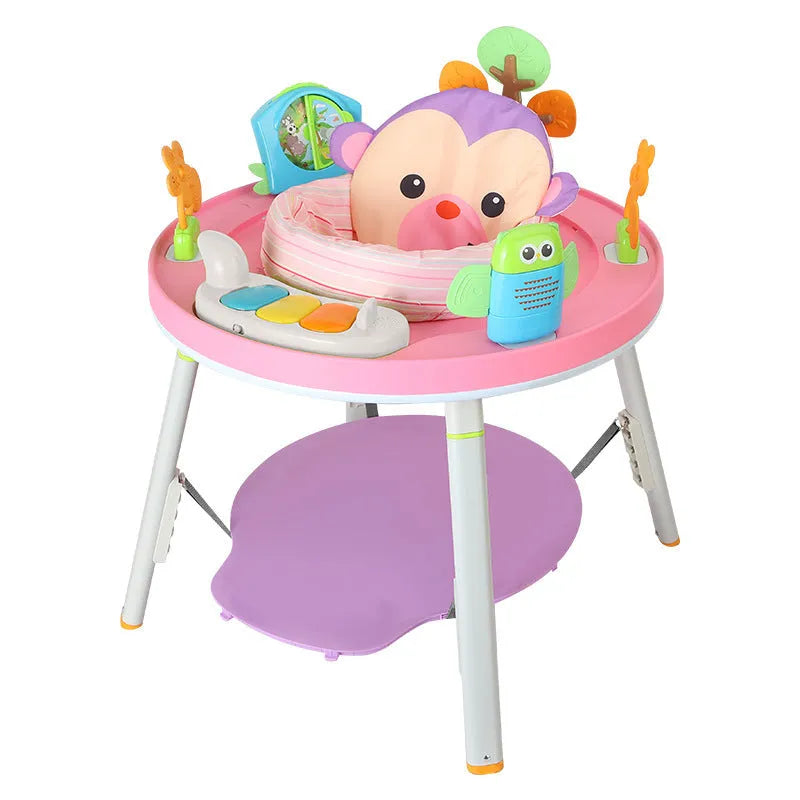 Three-in-one baby jumping chair bouncing gymnastic rack in duck design with development toys