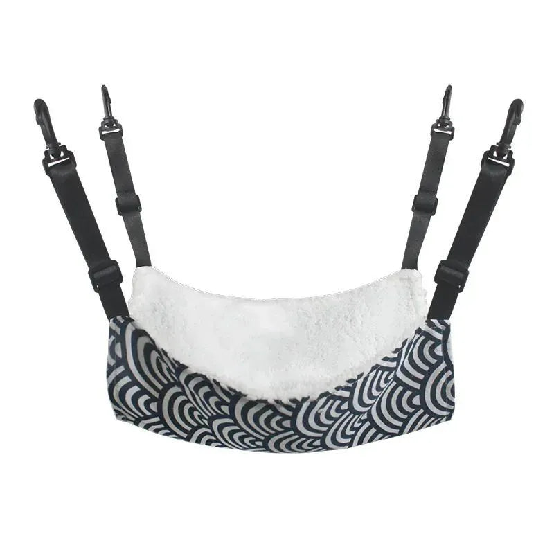 Cotton flannel pet hammock with plastic hooks for cats and small rodents