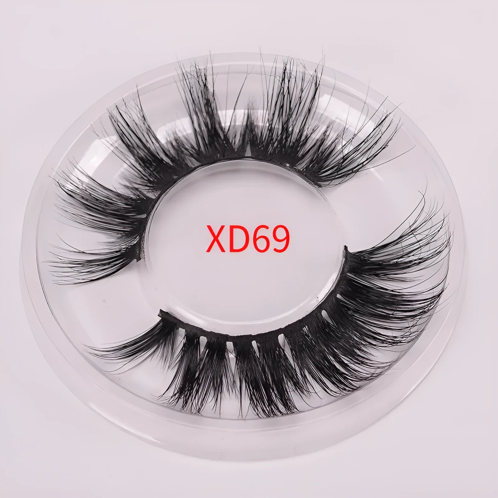 5D Mink False Eyelashes 0 style set with double-headed brush and storage cap