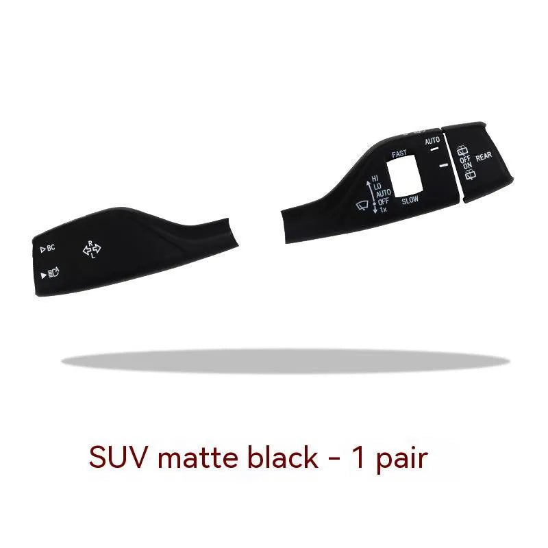 Pair of ABS steering lamp switch rod decorations in carbon fiber pattern for car or SUV lever