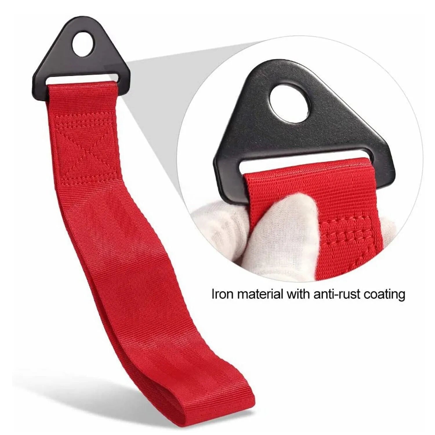 Automotive trailer rope with front bumper ribbon in multiple colour options