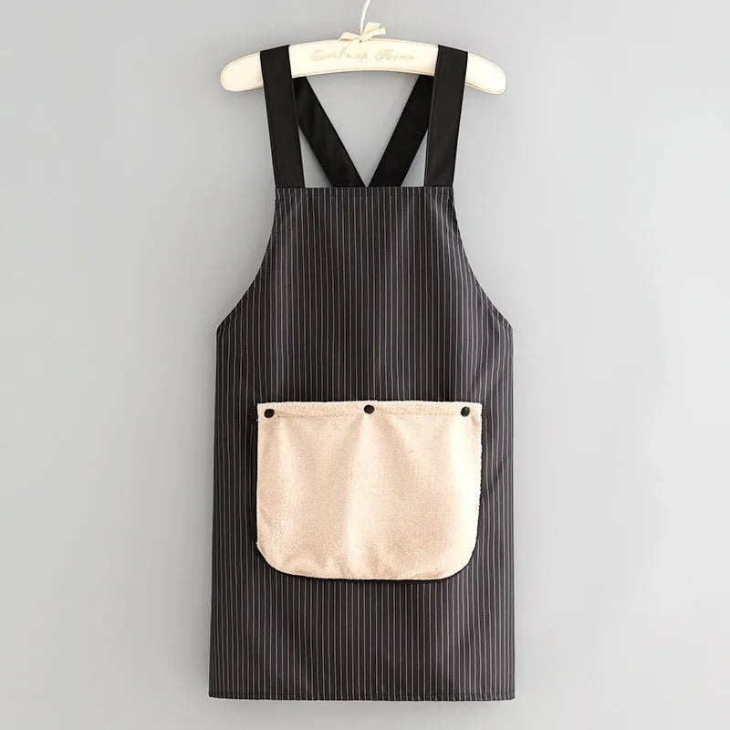 Waterproof polyester kitchen apron in multiple colour options for household cooking protection
